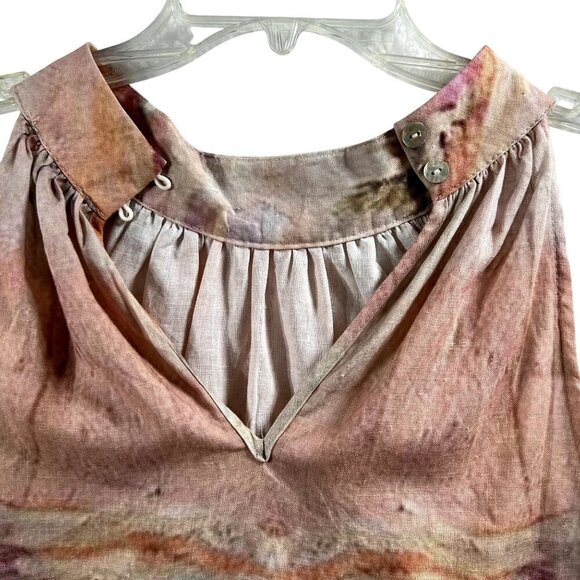 Rachel Zoe NWT Women S Linen Blend Halter Top Tropical Palm Tree Resort Vacation - Picture 6 of 15